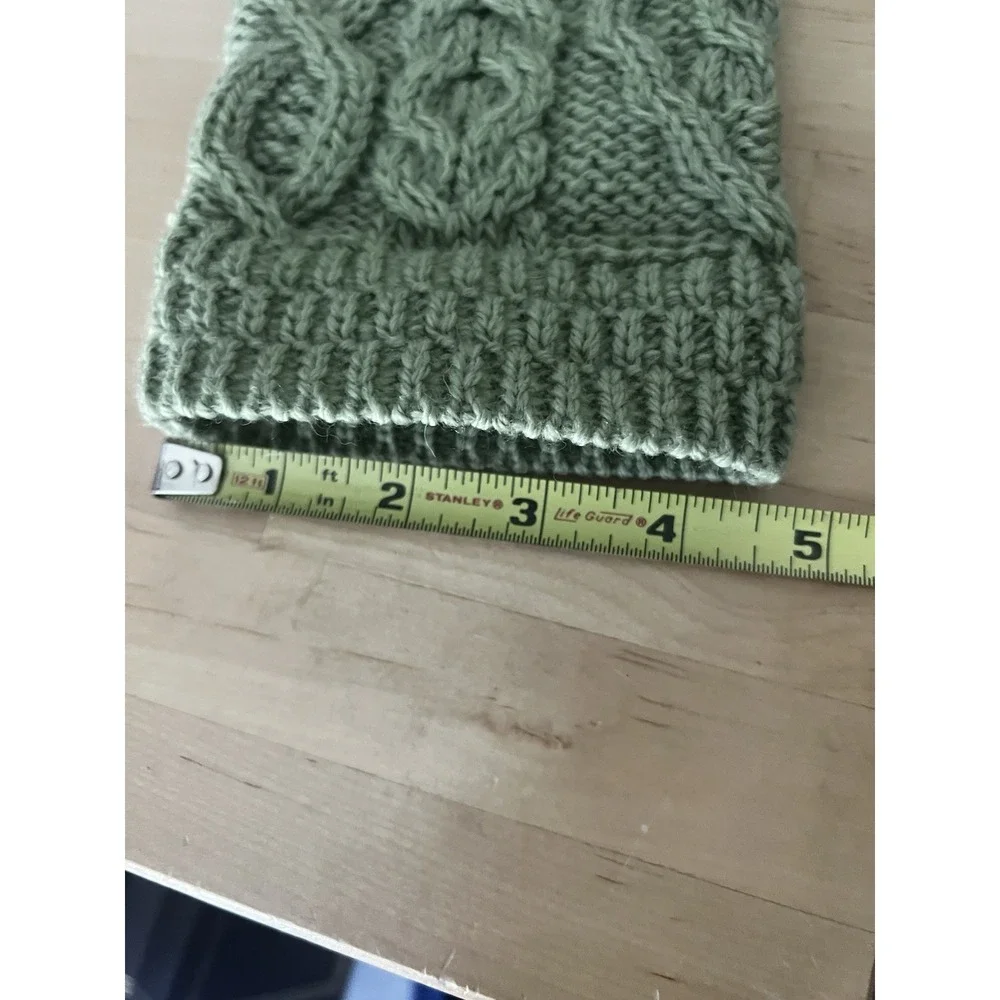 Kilronan Ireland Merino Wool Tree of Life Aran Cardigan Green Cable Knit M